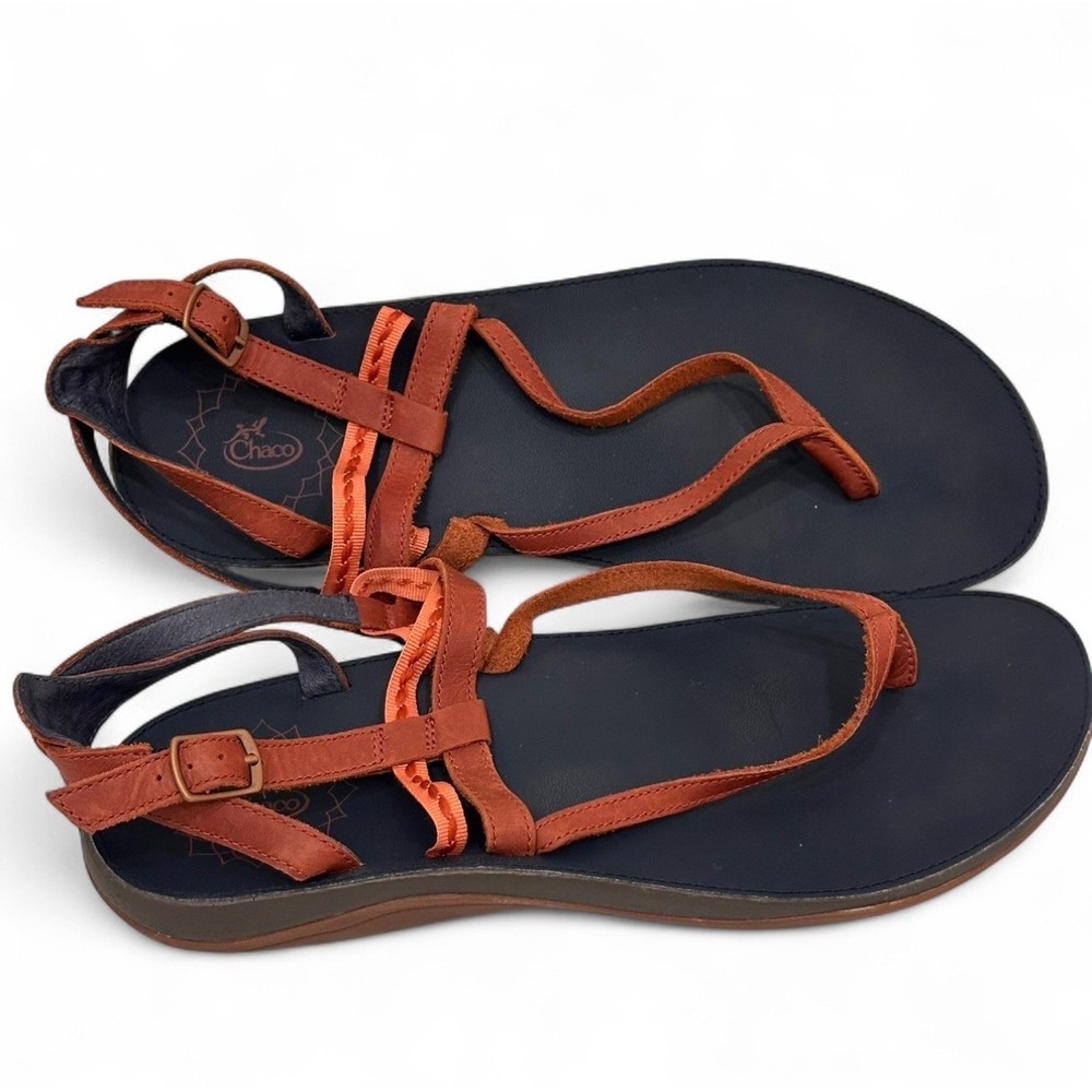 Chaco Women's Loveland Sandals Spice Navy Orange Strappy Comfort Leather 10